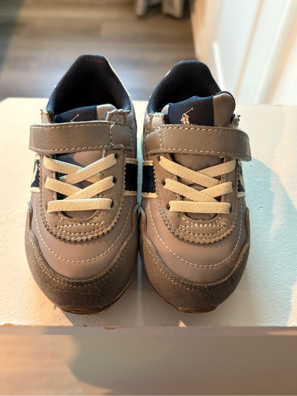 Polo by Ralph Lauren Gray and Navy Kids Sneakers